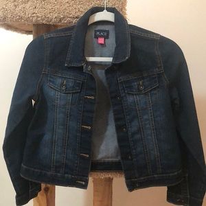The Children’s Place Girls’ Denim Jacket Dark Stone Denim US Size L•(10/12) NWOT